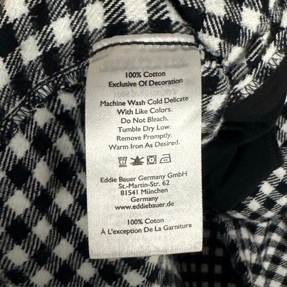 Eddie Bauer Plaid Cotton Soft Flannel Button Down Hooded Jacket Top Sz Medium - Picture 4 of 8